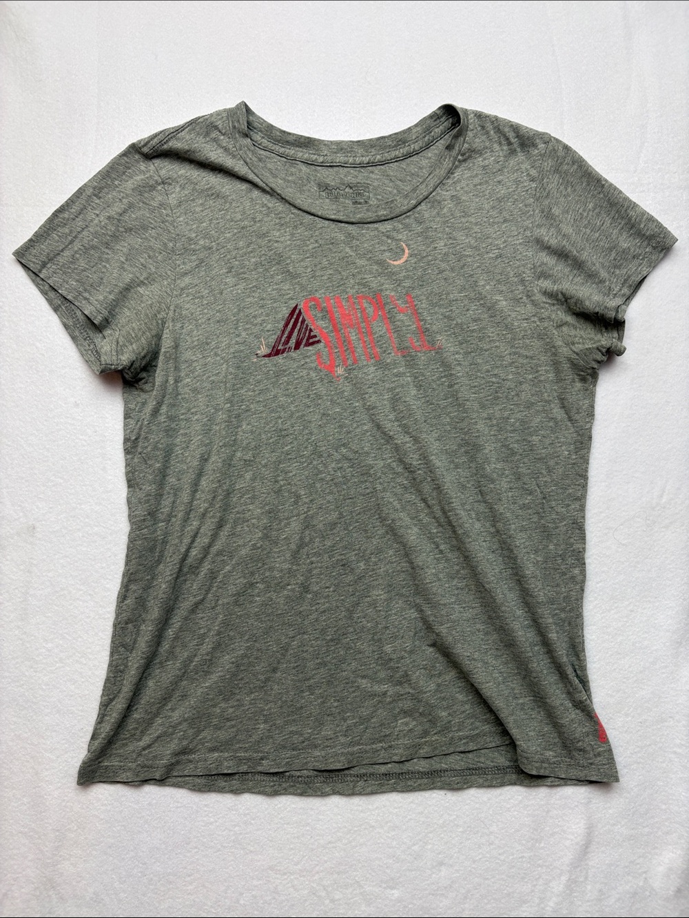 Patagonia size small slim fit Heather Gray live simply Short Sleeve Graphic Tee